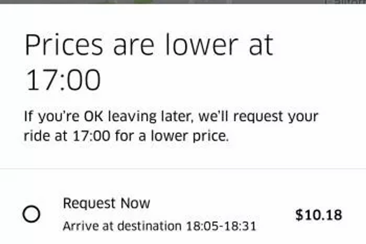 Uber time-sensitive promotion screen