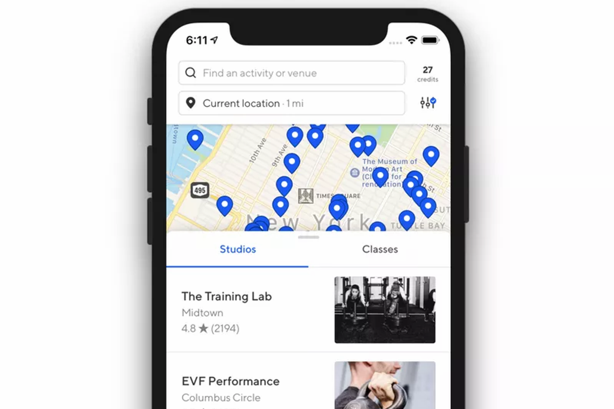 ClassPass app screenshot