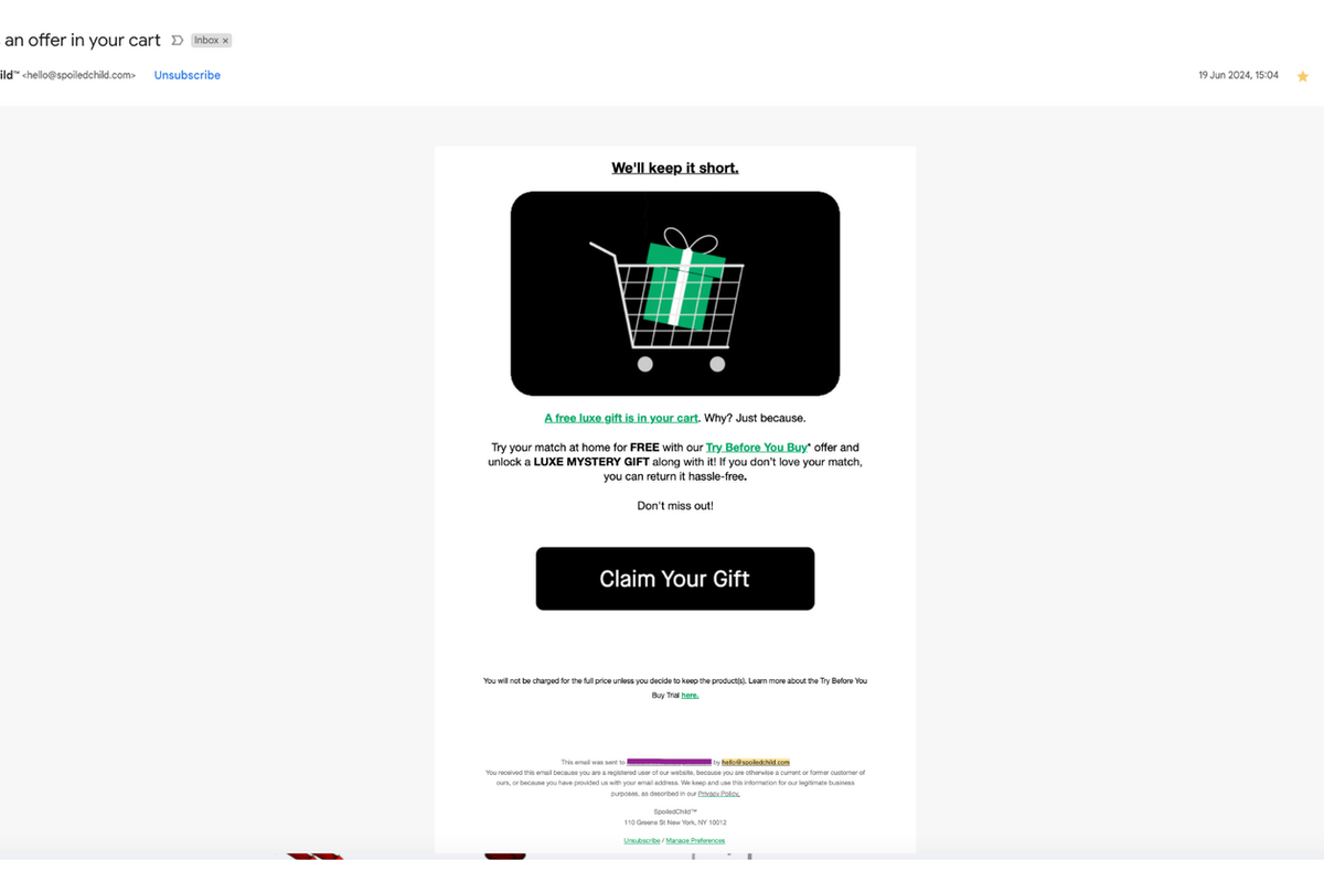 Example promotion without branding