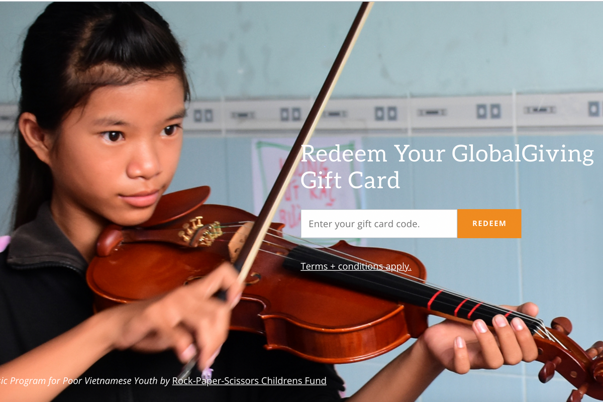 GlobalGiving.org donation redemption icon