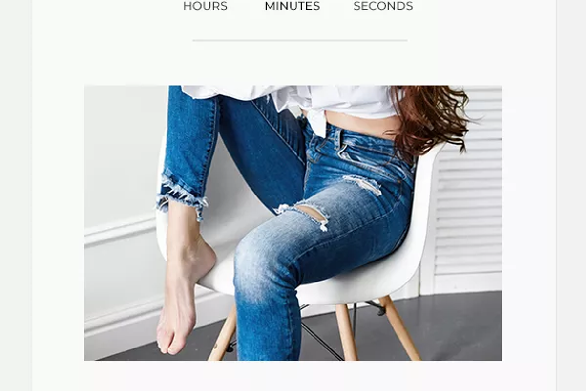 Email promotion design with an expiration date countdown