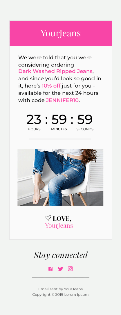 Responsive email promotion design on mobile and desktop