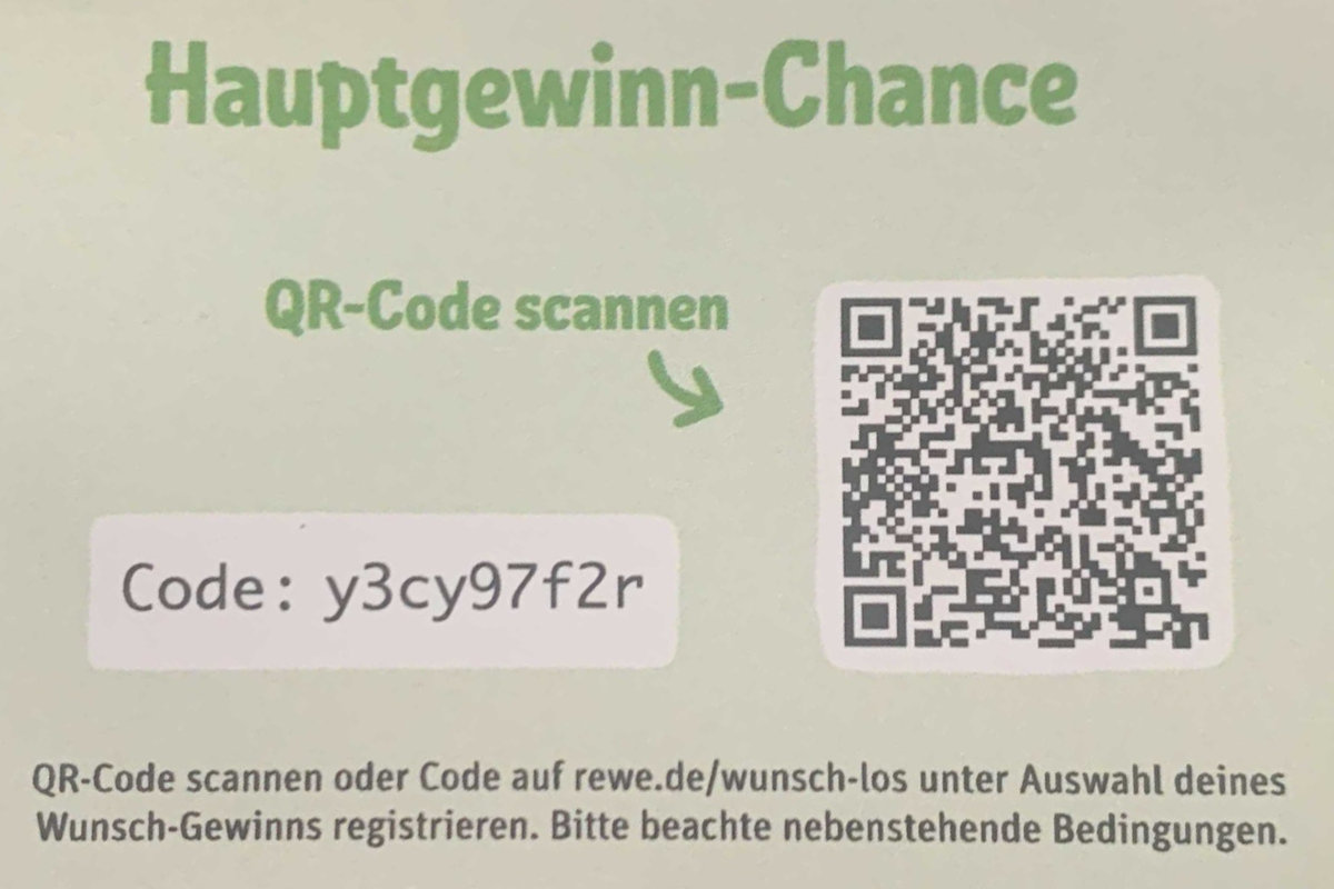 REWE Supermarket QR code promotion example