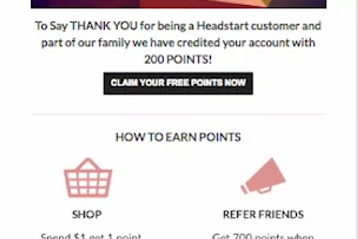 Get repeat business with a loyalty program email.