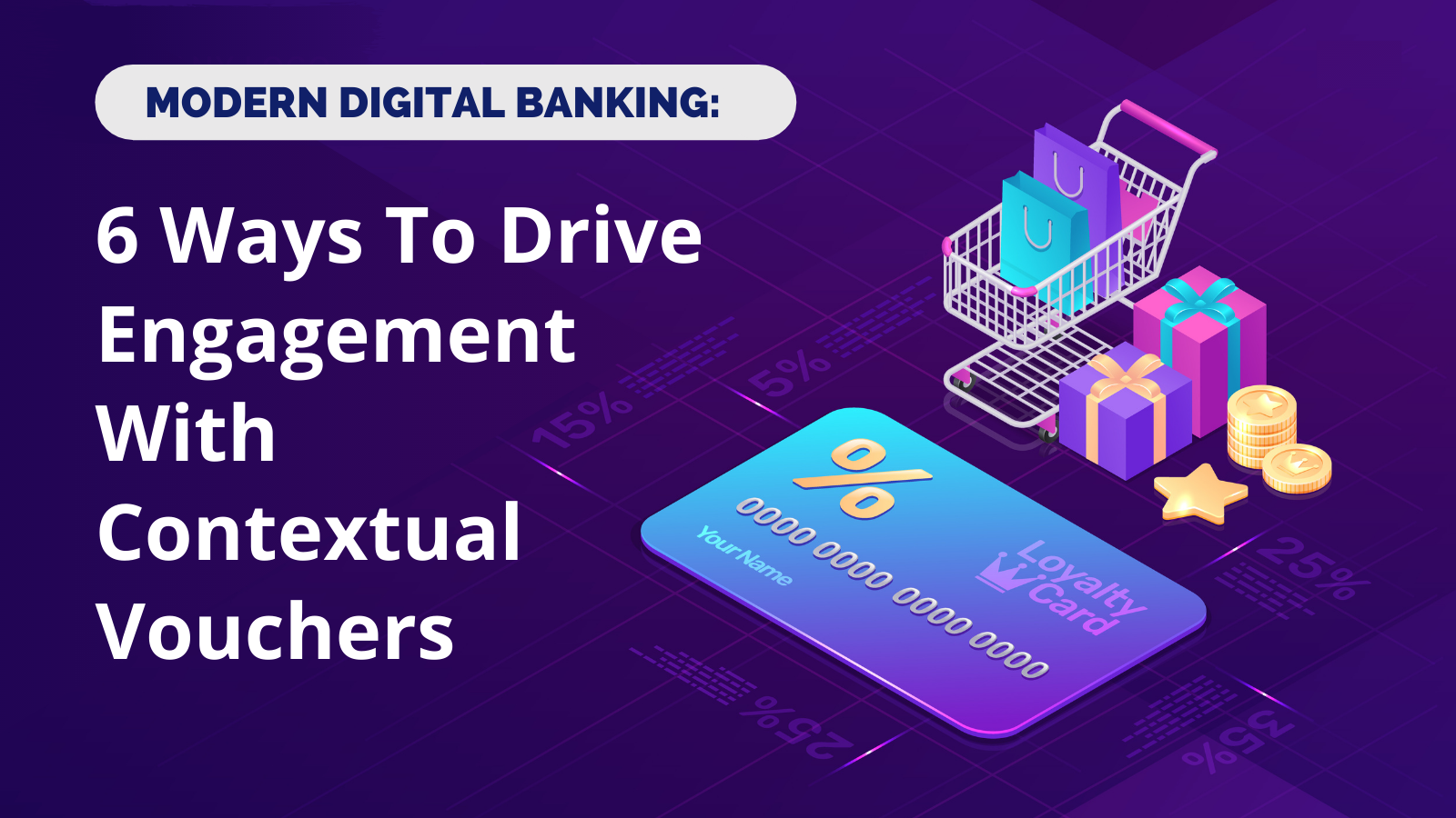 Illustration representing contextual vouchers used in digital banking apps
