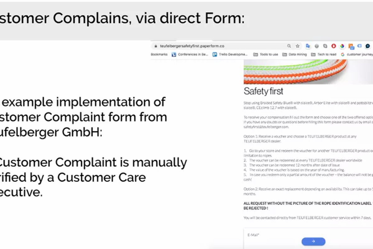 Contact form on a restaurant website