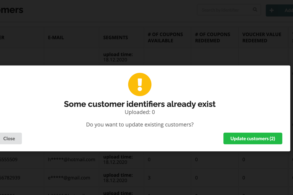 Icon representing the customer list upload update option